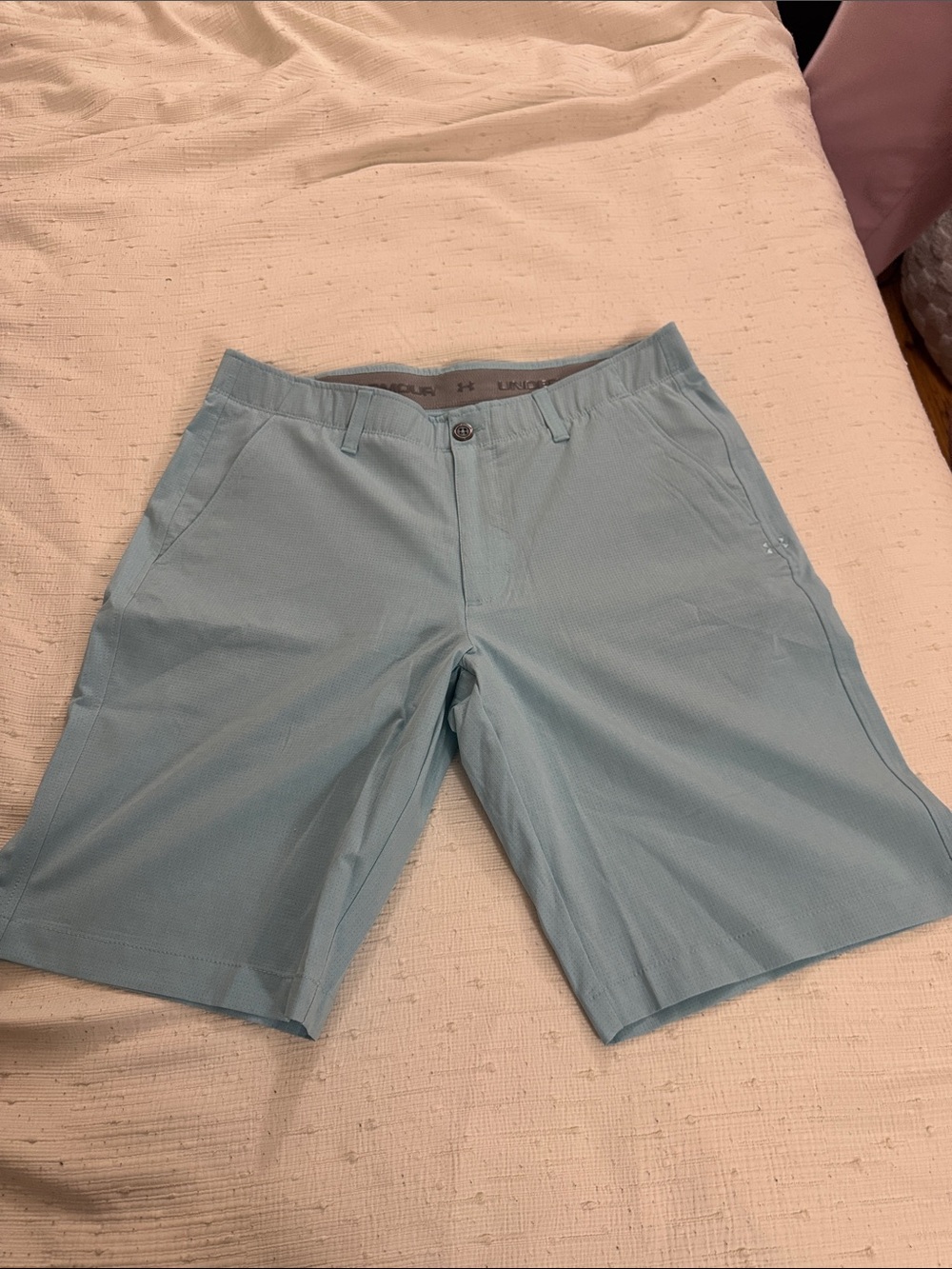 Under Armour Pale Blue Men’s Flat Front Performance Shorts